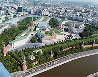 Moscow Aerial View with Kremlin