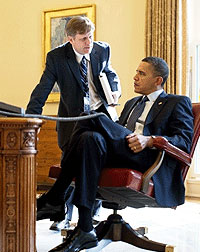 Mike McFaul and Barack Hussein Obama II by Desk