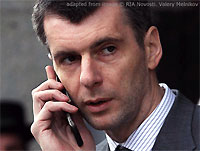 Mikhail Prokhorov With Cellphone to Ear