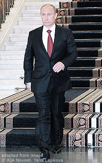 Vladimir Putin in Front of Stairs