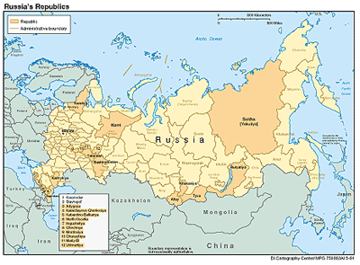 Map of Russia and Russian Republics