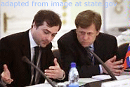 File Photo of Vladislav Surkov with Michael McFaul