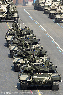 File Photo of Russian Tanks on Parade